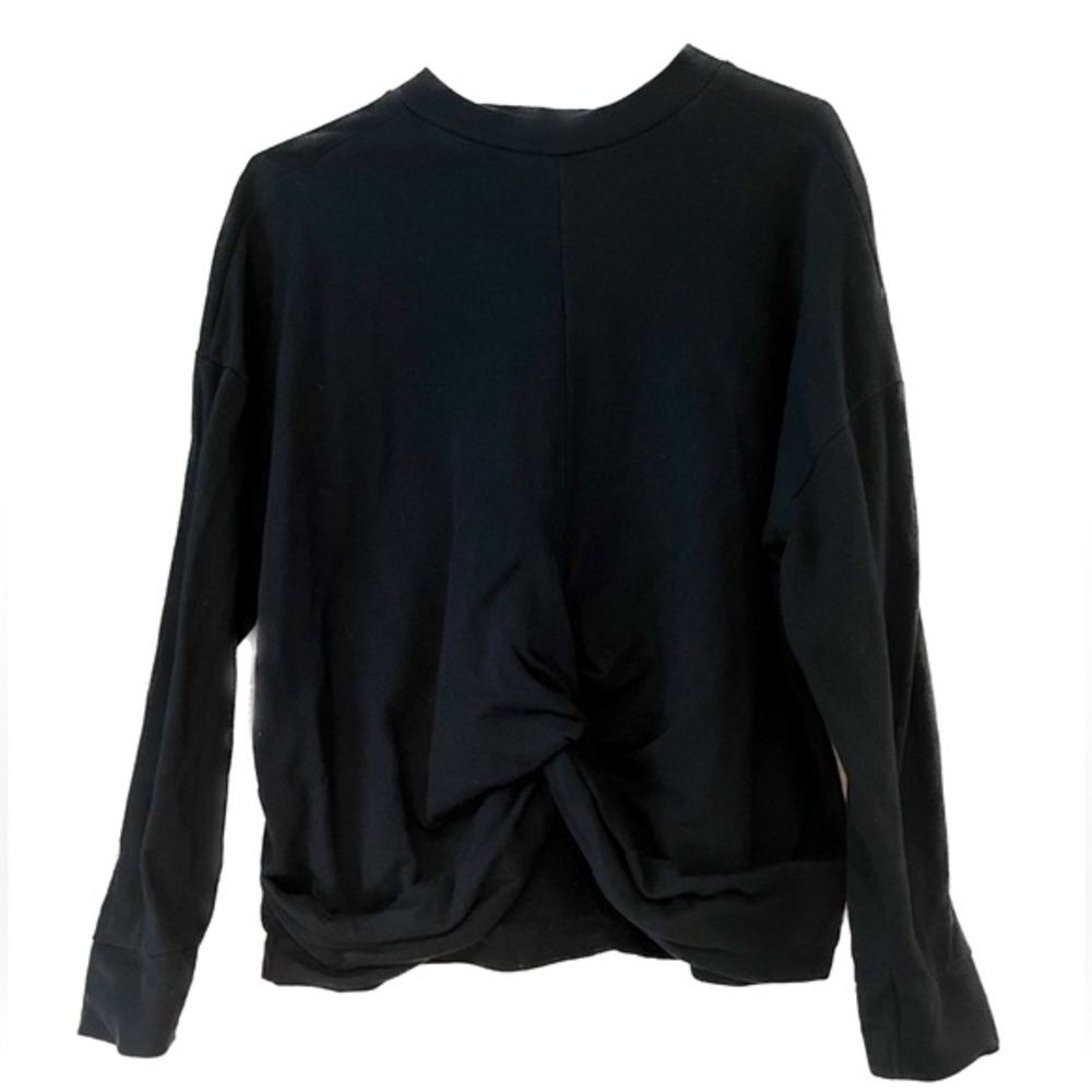 Lock & Key Navy Crewneck Sweatshirt with Ruched Front Detail and a Middle Seam